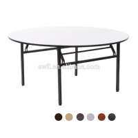 Hot sale hotel restaurant furniture white PVC half round banquet table