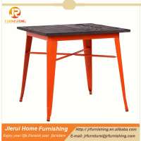 Vintage industrial metal dining table / cafe table / restaurant used table JR-3H60W