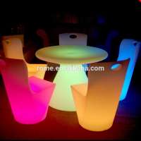 cocktail shape little led light round dining table also used for tea table and coffee table