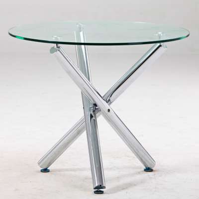 Modern Dinning Restaurant Furniture Modern Clear Round Tempered Glass Table Dining