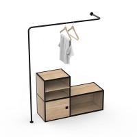 Floor standing metal clothing display rack shop furniture hanging Garment display stand