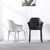 Nordic Dining Furniture Sillas Polypropylene PP Seat Cafe Leisure Plastic Dining Chair With Arm