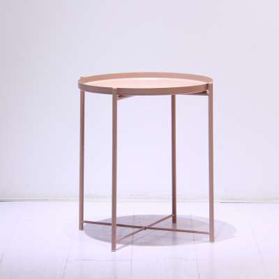 Bedroom Furniture Metal Night Pink Side End Tables Modern Round Coffee Table for Living Room furniture